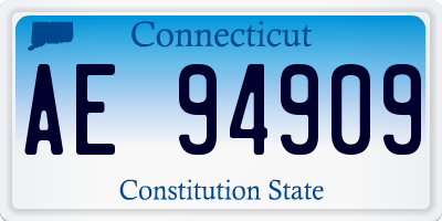 CT license plate AE94909
