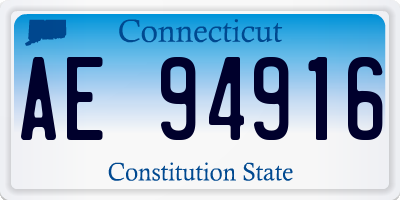 CT license plate AE94916
