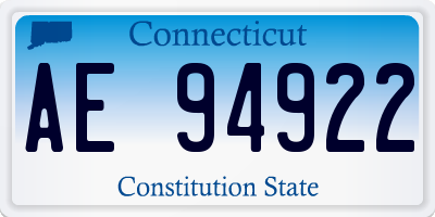 CT license plate AE94922