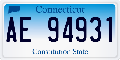 CT license plate AE94931
