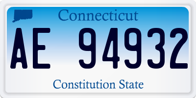 CT license plate AE94932