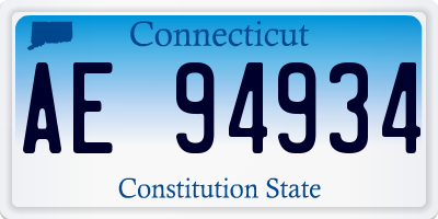 CT license plate AE94934