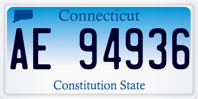 CT license plate AE94936