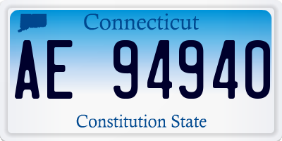 CT license plate AE94940