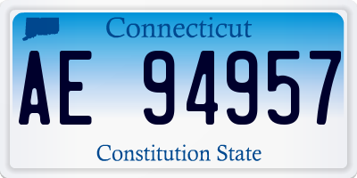 CT license plate AE94957