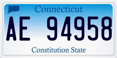 CT license plate AE94958