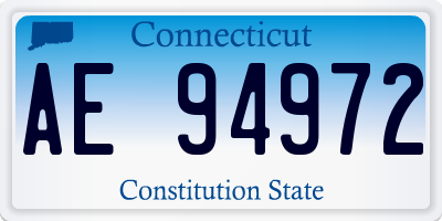 CT license plate AE94972