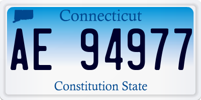 CT license plate AE94977