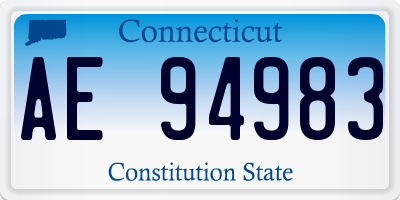 CT license plate AE94983