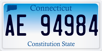 CT license plate AE94984