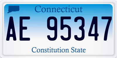 CT license plate AE95347