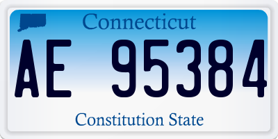 CT license plate AE95384