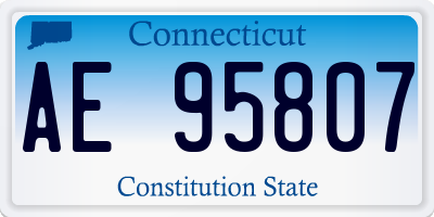 CT license plate AE95807