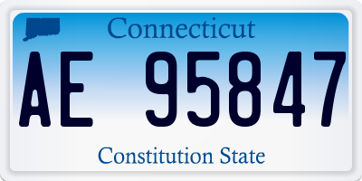 CT license plate AE95847