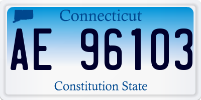 CT license plate AE96103