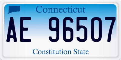 CT license plate AE96507