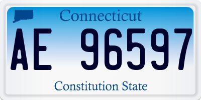CT license plate AE96597