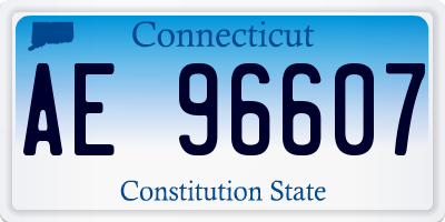CT license plate AE96607