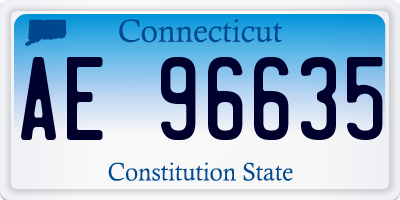 CT license plate AE96635