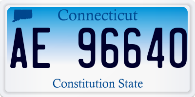 CT license plate AE96640