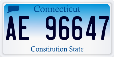 CT license plate AE96647