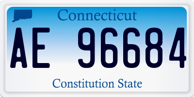 CT license plate AE96684