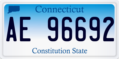 CT license plate AE96692