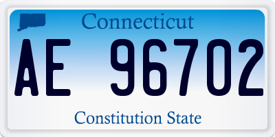 CT license plate AE96702