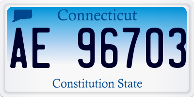 CT license plate AE96703