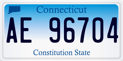 CT license plate AE96704