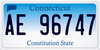 CT license plate AE96747