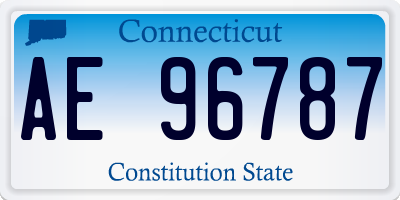 CT license plate AE96787