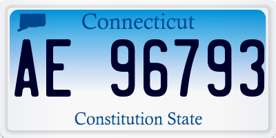 CT license plate AE96793