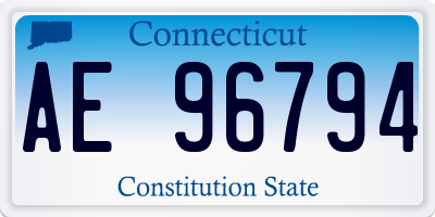 CT license plate AE96794