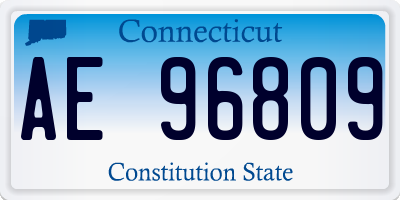 CT license plate AE96809