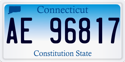 CT license plate AE96817