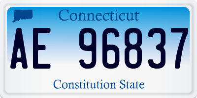CT license plate AE96837