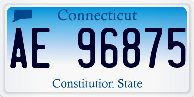 CT license plate AE96875