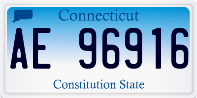 CT license plate AE96916