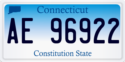 CT license plate AE96922