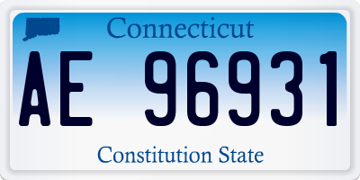 CT license plate AE96931