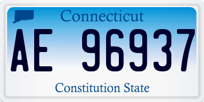 CT license plate AE96937