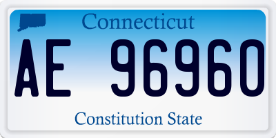 CT license plate AE96960