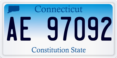 CT license plate AE97092