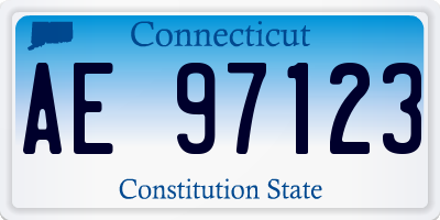 CT license plate AE97123