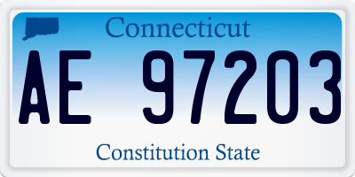 CT license plate AE97203
