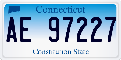 CT license plate AE97227