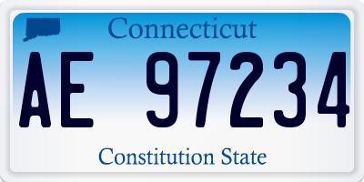 CT license plate AE97234