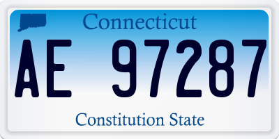 CT license plate AE97287