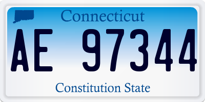 CT license plate AE97344